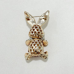 cute metal bunny pin side angle