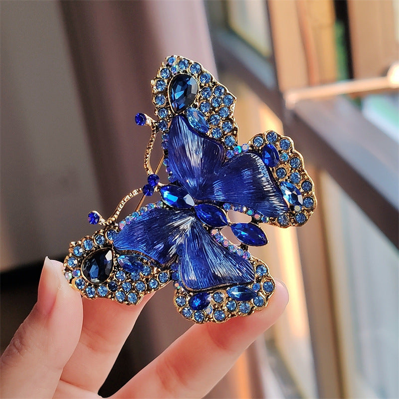 Butterfly pin featuring colourful designs