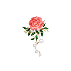 floral pin on jacket