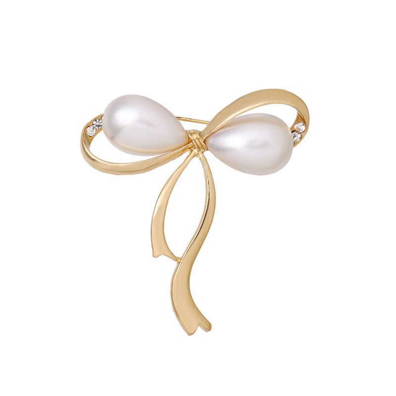 Stylish Alloy Bow Pin with rhinestones
