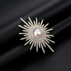Brooch on a light-coloured sweater
