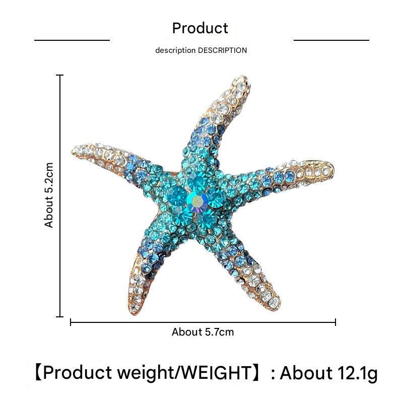 Starfish brooch worn on a stylish jacket