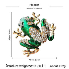 Charming Frog Brooch styled on jacket