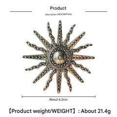 Detail view of brooch's unique design