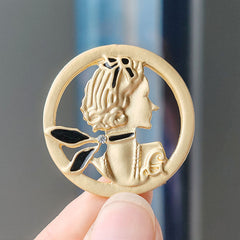 Elegant Baroque Crown Brooch in stylish display