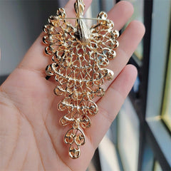 Elegant Retro Peacock Brooch Pin with Rhinestones