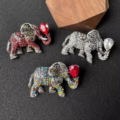 Stylish Elephant Brooch with Alloy Finish - Image 3