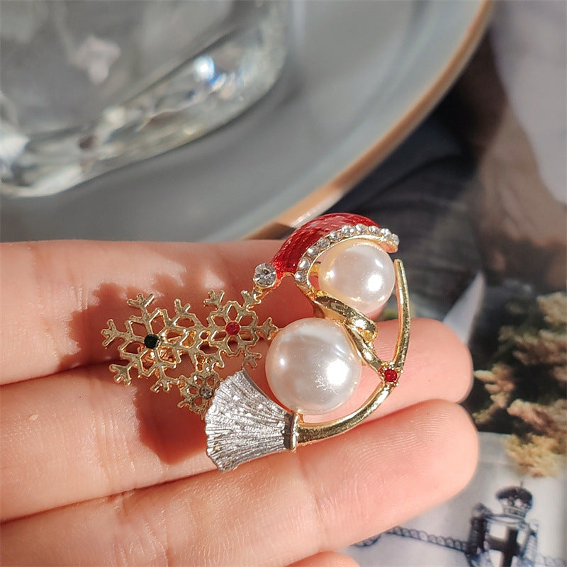 Christmas brooch on a stylish jacket