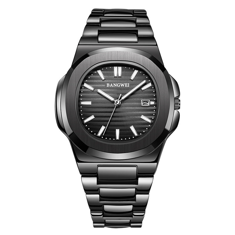 Luxury Quartz Men's Watch in Silver-Blue Colour