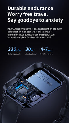 Smartwatch showing heart rate tracking on screen