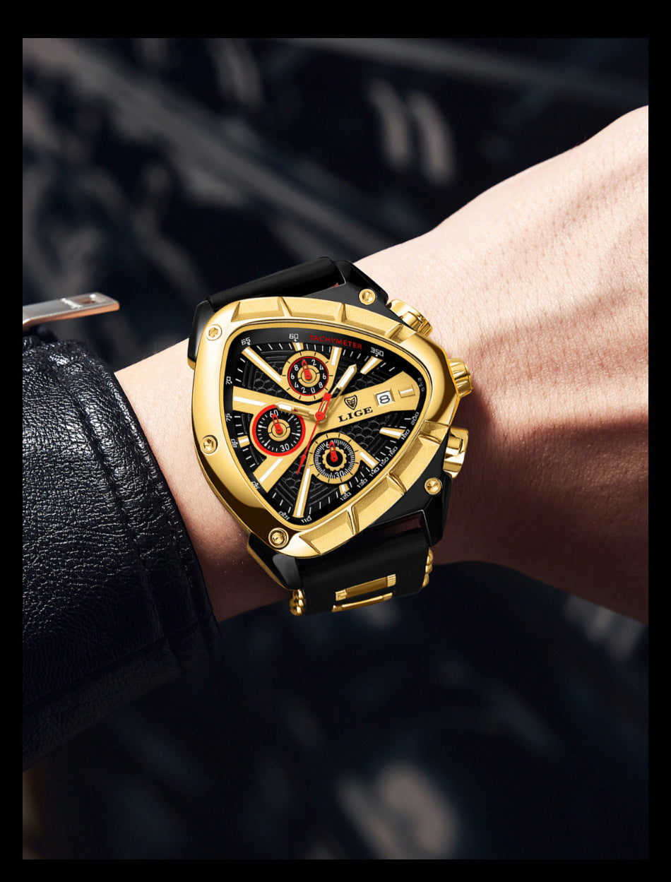 Close-up view of LIGE watch dial showing time