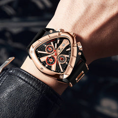 Men's quartz watch with stylish silicone strap