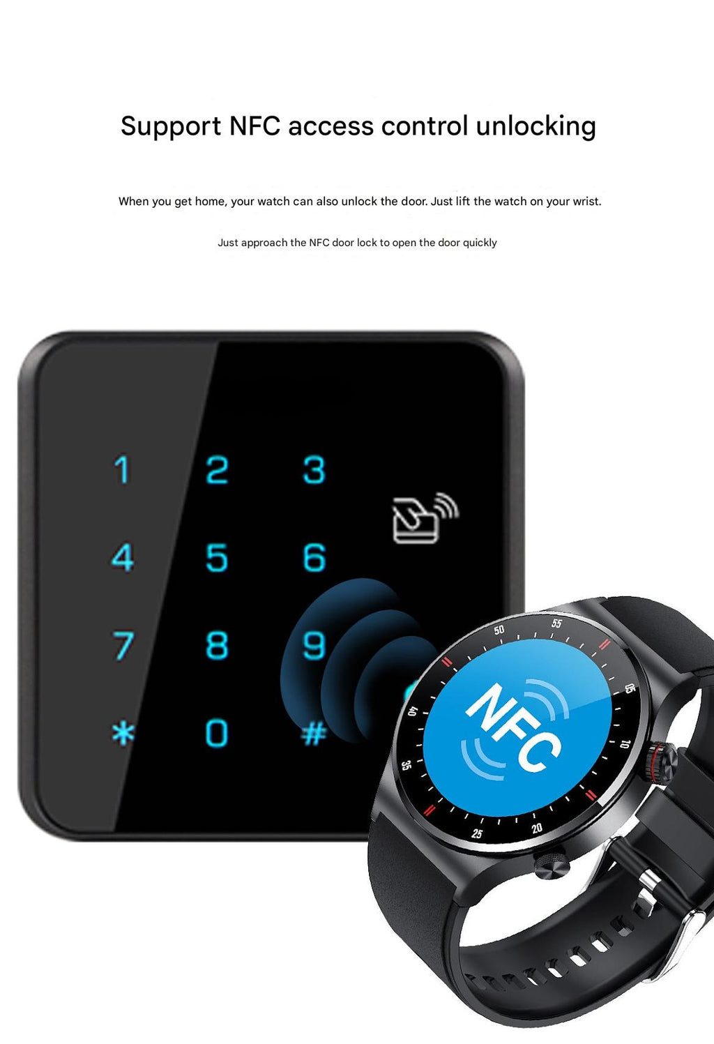 QW33 Smartwatch Front View in Black