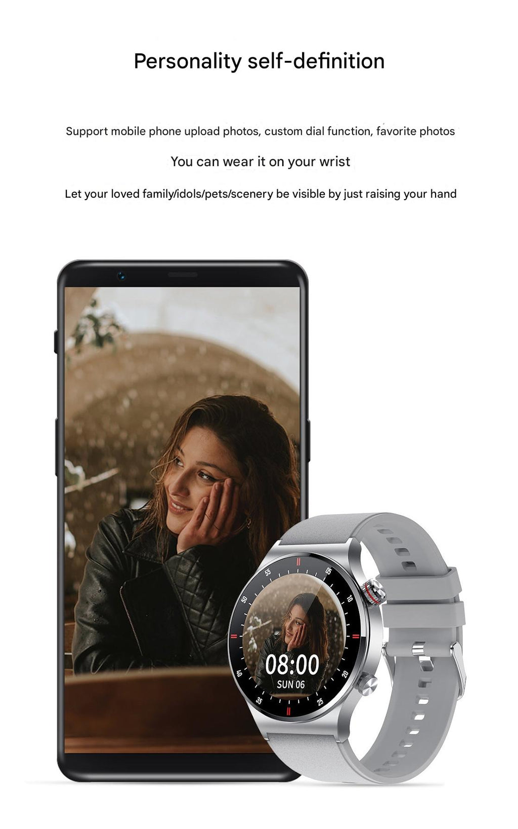Close-up of QW33 Smartwatch Screen