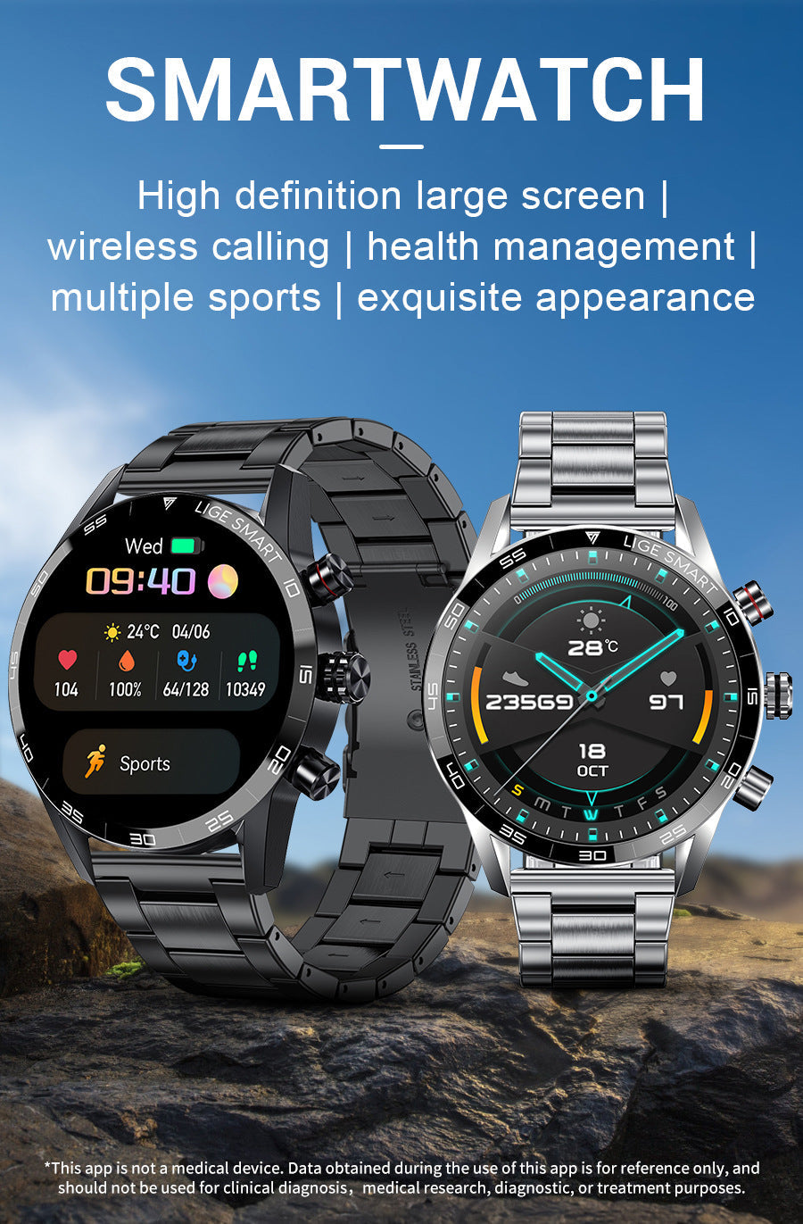 Water-resistant smartwatch in rain