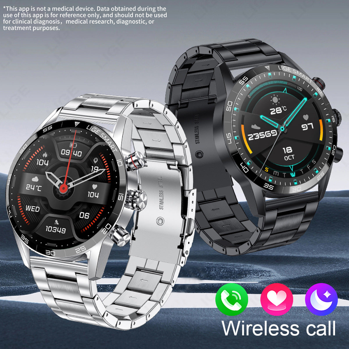Smartwatch showing Bluetooth connectivity