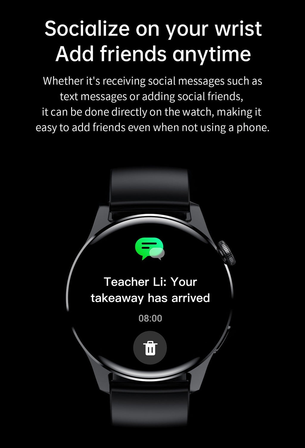 LIGE multifunctional watch on wrist