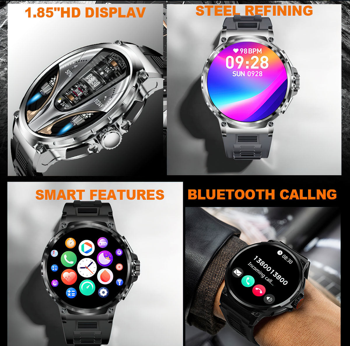 V69 smartwatch silicone strap details