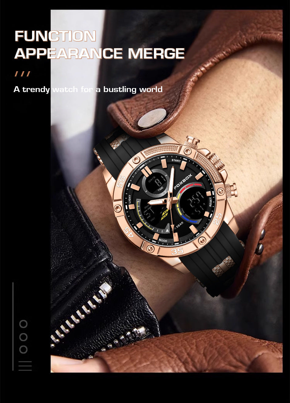 Side view of multifunctional digital sports watch