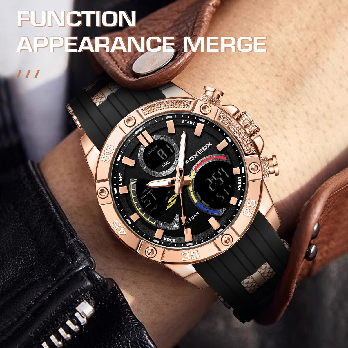 Side view of multifunctional digital sports watch