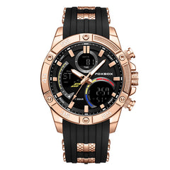 Stylish black-red sports watch for outdoor use