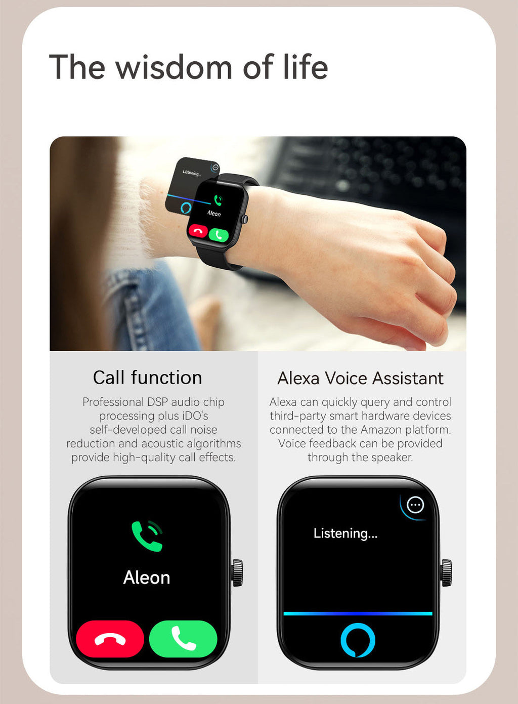 LIGE Smart Watch displaying sleep tracking feature