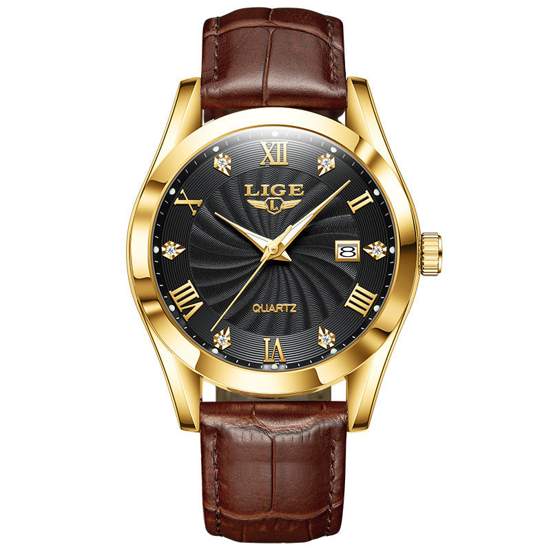 Stylish men's quartz watch with a waterproof design