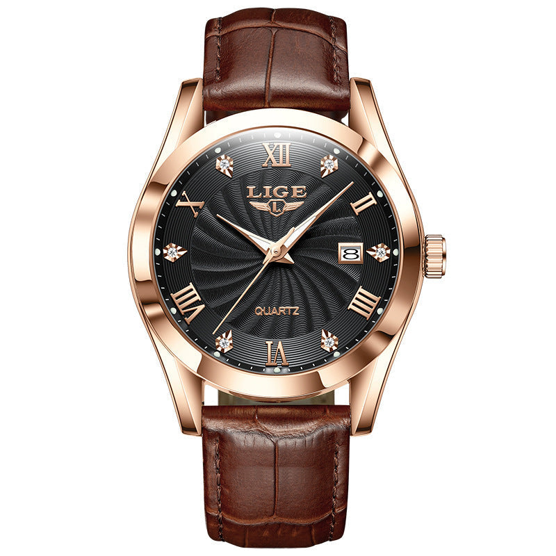 Men's quartz watch featuring a calendar function