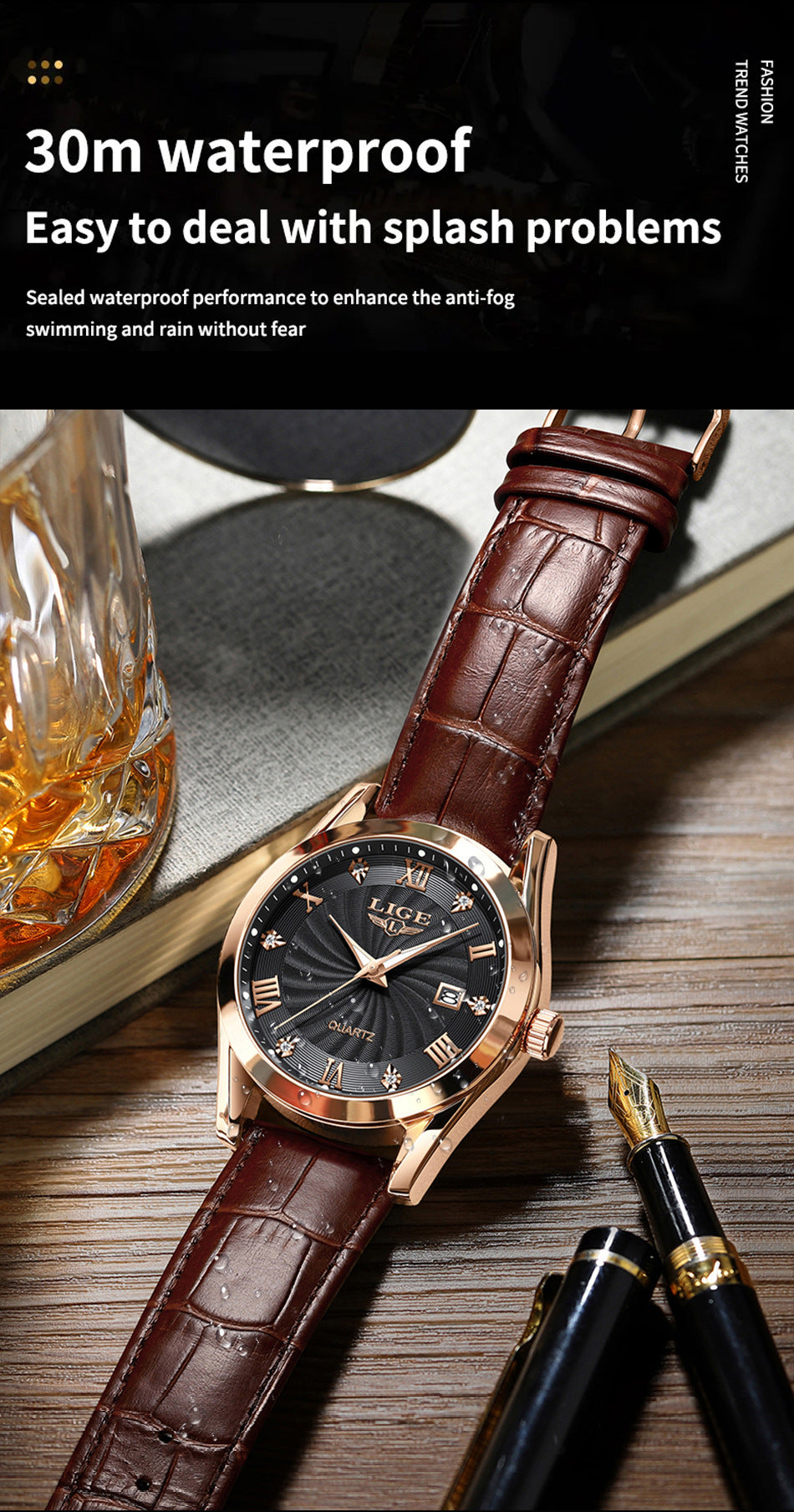 High-quality quartz watch display