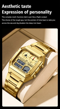 Close-Up of Men's Sports Watch Night Light Feature