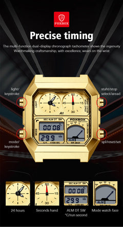 Men's Trendy Watch in Gold/Black Design