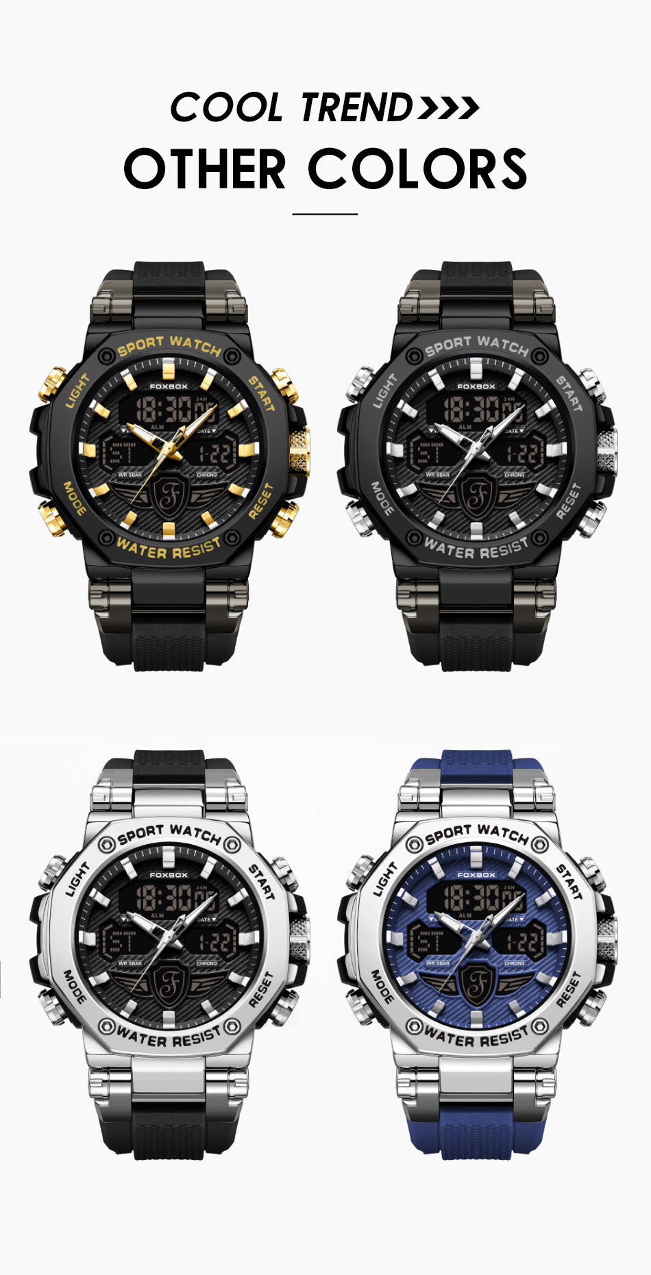 Multifunctional sports watch angle view