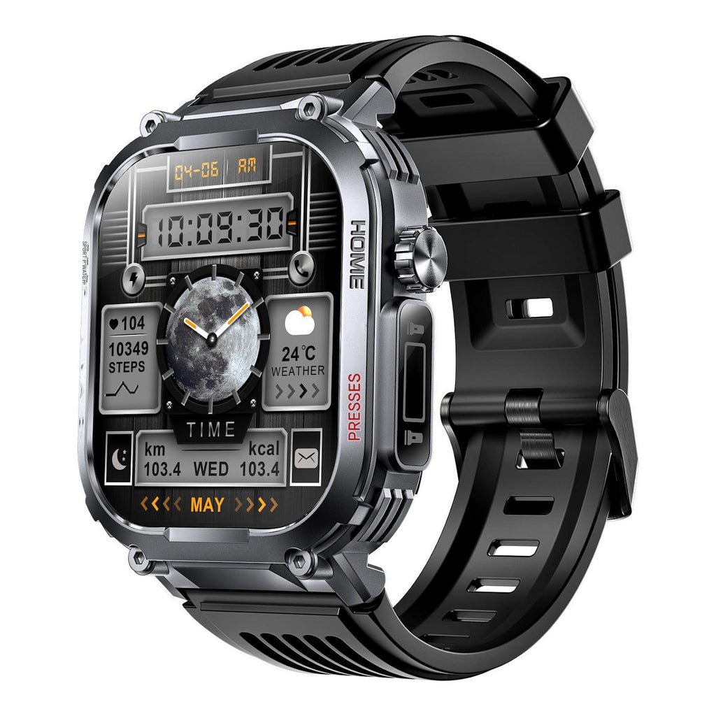 Smartwatch showing music playback controls