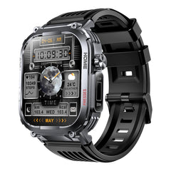 Smartwatch showing music playback controls