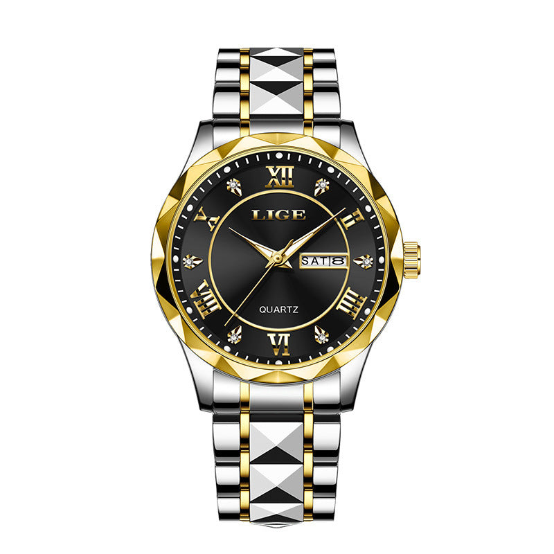Luminous hands on quartz watch for easy readability