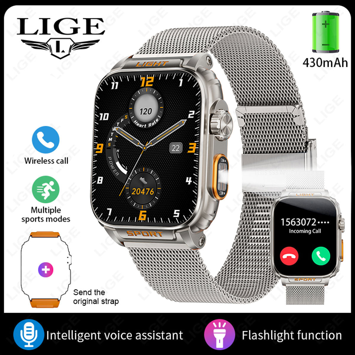 LIGE smartwatch packaging