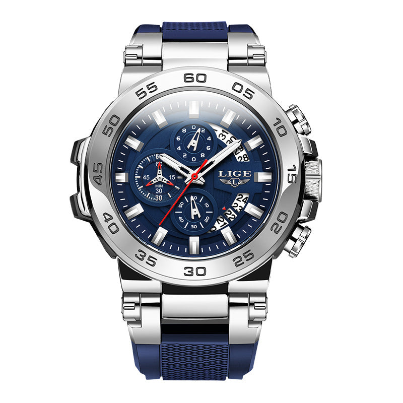 LIGE watch features a robust mineral glass face