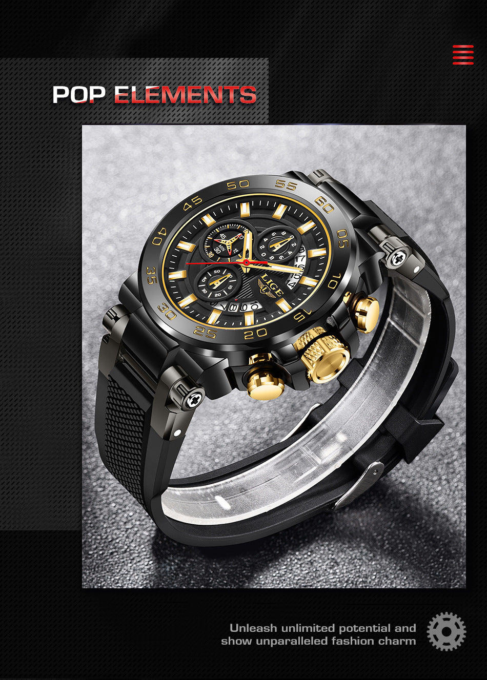 LIGE watch displayed in professional setting