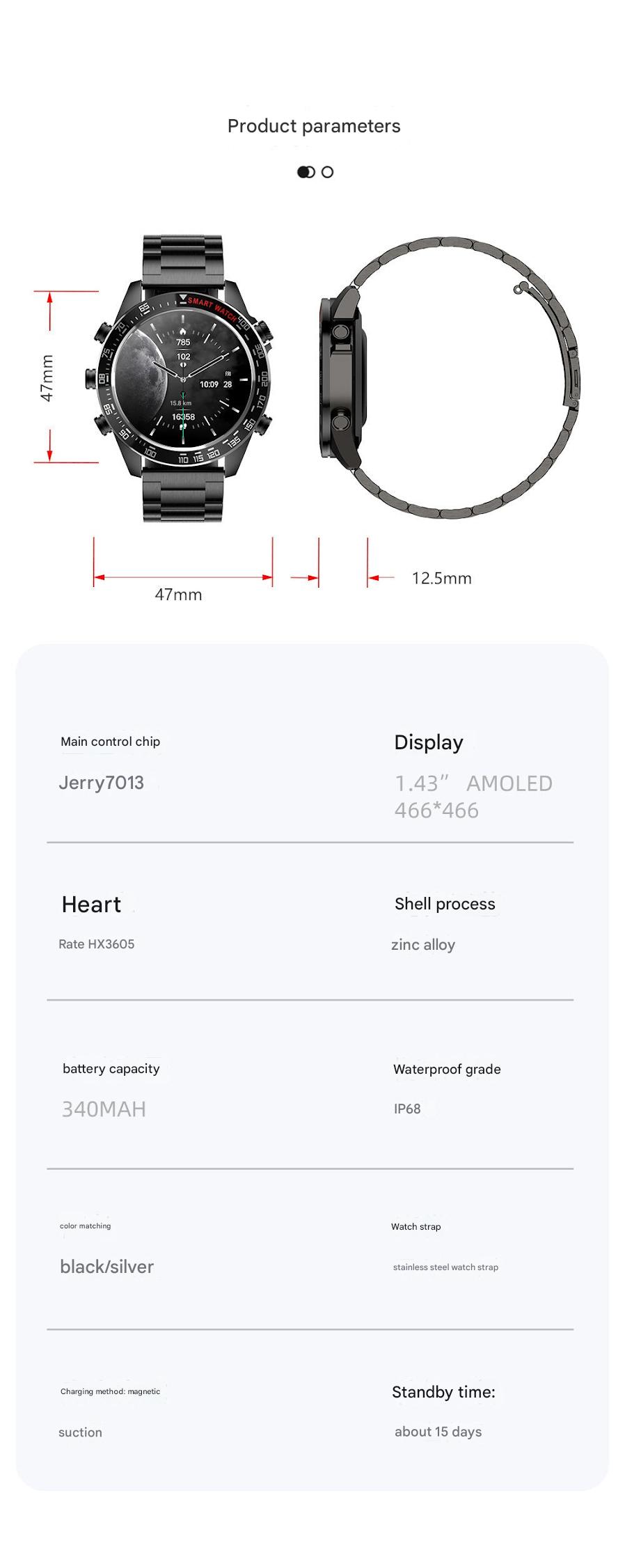 Close-up of smartwatch features and sensors