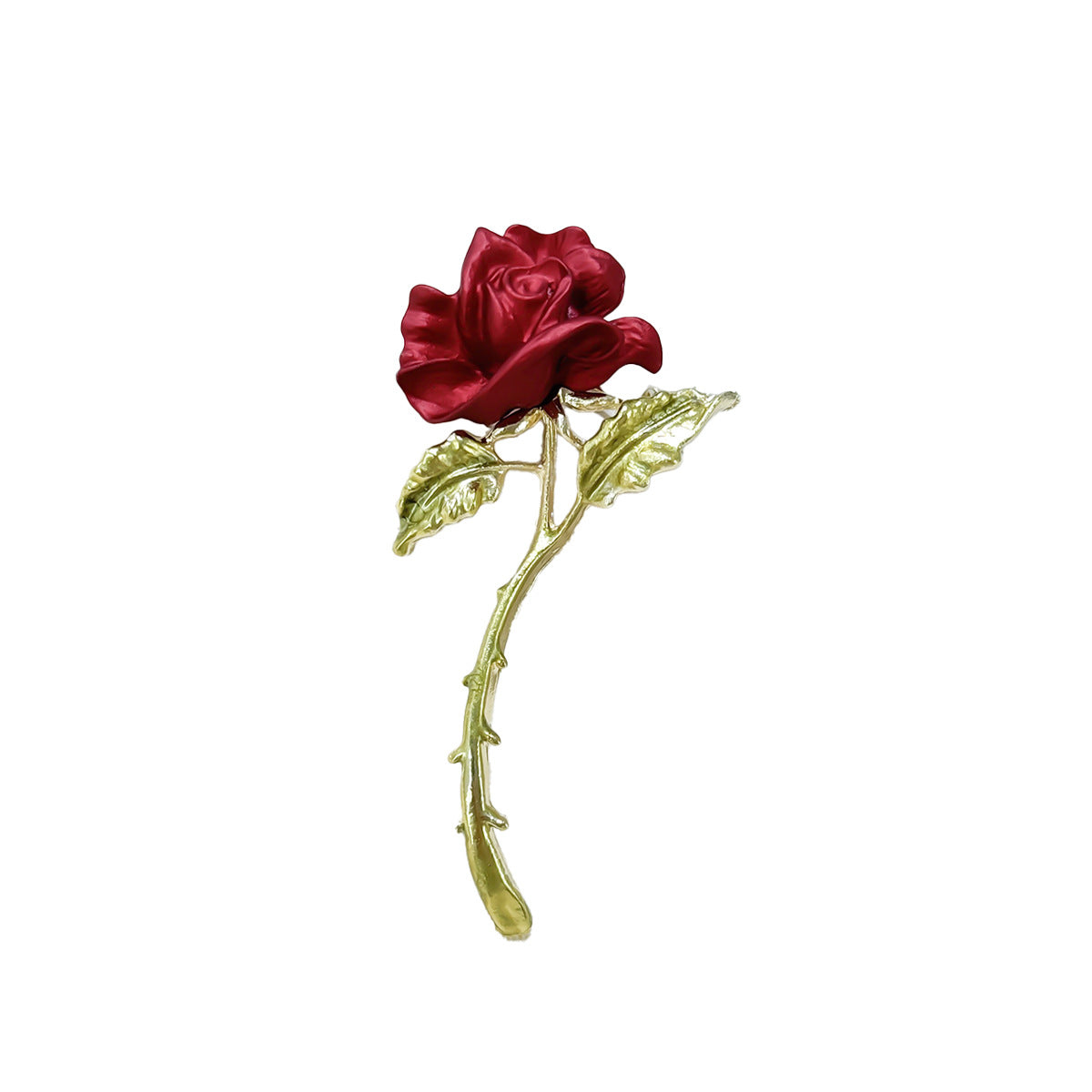 Elegant Red Rose Brooch with accessories
