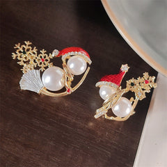 Snowman brooch worn on a jacket