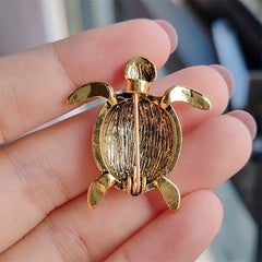Rhinestone Turtle Pin on Fabric Image 3