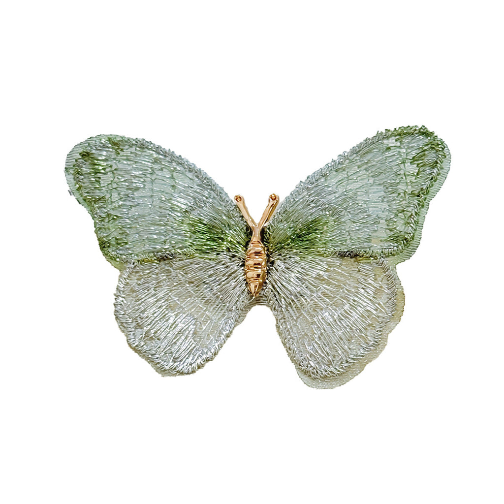 Alloy butterfly brooch showcasing intricate embroidery