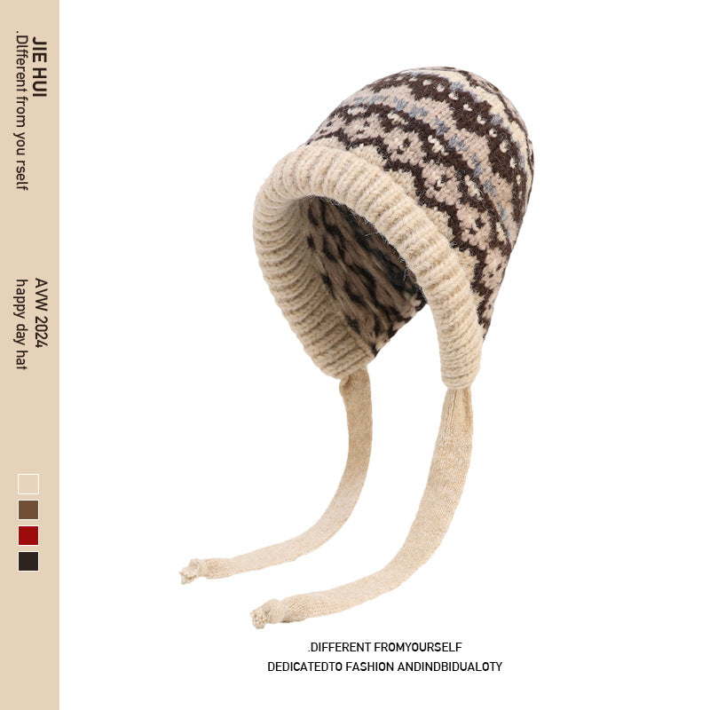 Front view of versatile women's winter beanie
