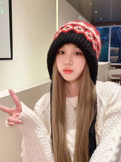 Front view of versatile women's winter beanie