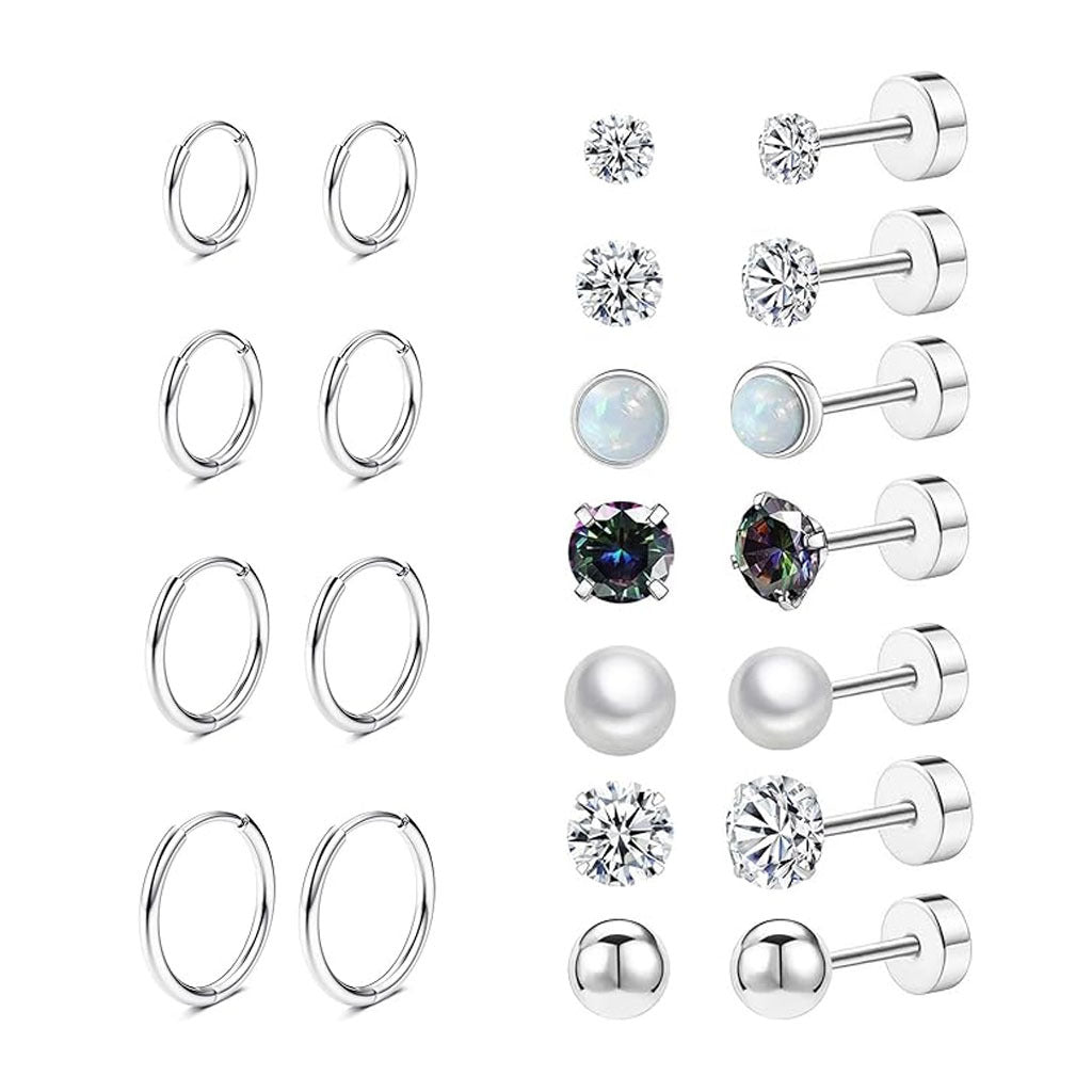 model wearing stylish zirconia studs
