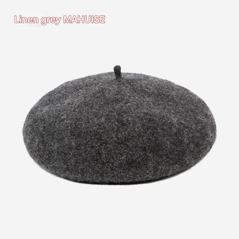 Wool beret hat in vibrant blue colour