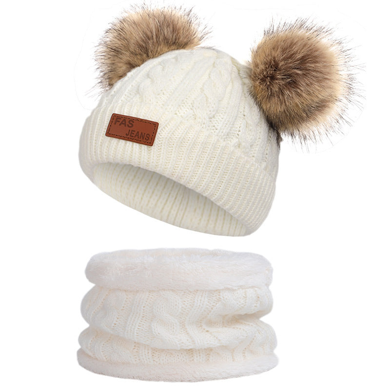 Close-up of kids winter knit hat design