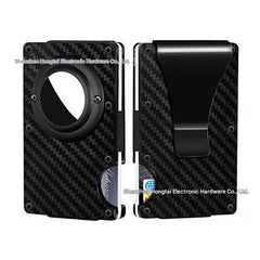 Detailed view of card slots in wallet
