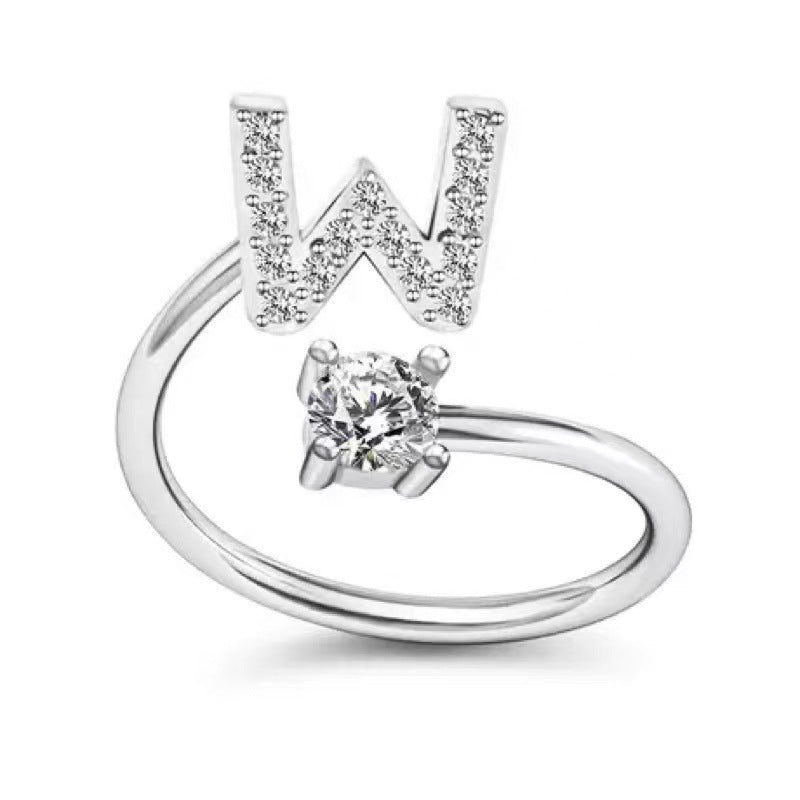 Stylish adjustable alphabet ring with initials